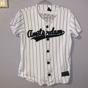 Amsterdam white striped button Down jersey